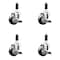 Service Caster 3 Inch 316SS Black Poly Swivel 1-1/8 Inch Expanding Stem Caster Set Brake SCC SCC-SS316EX20S314-PPUB-BLK-TLB-118-4 - alternate 2